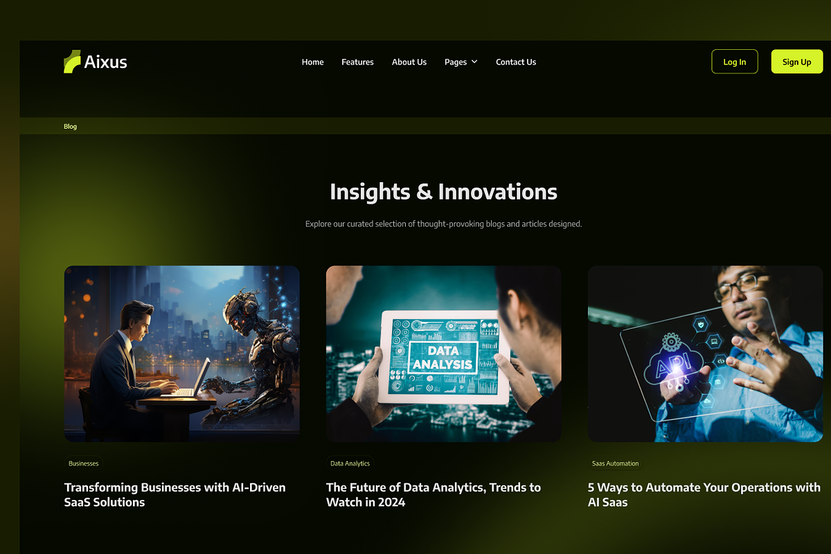 Aixus, SaaS Technology HTML Template, a HTML Template by TNCFlow (Photo 4 of 5)