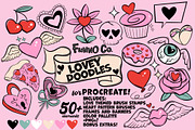 Love Doodles Procreate Brush Pack, a Brush Add-On by Funno Co. (Thumbnail 1 of 7)
