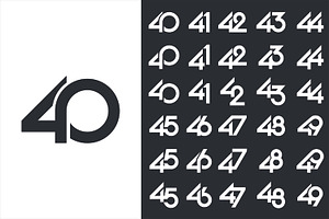 Number 40 To 49 Logo Designs.