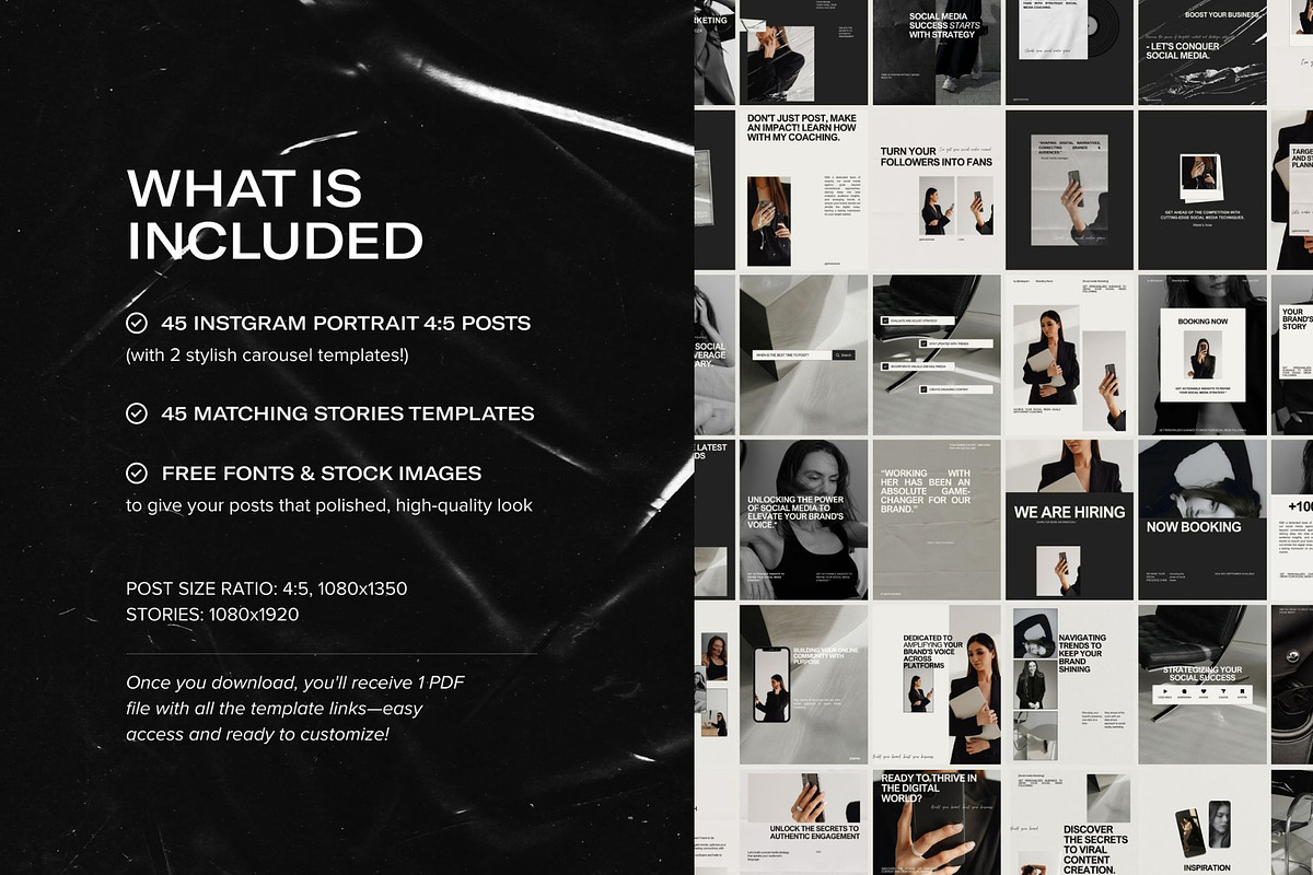 Portrait Instagram Templates Minimal, a Social Media Template by Digital&Chic (Photo 3 of 6)