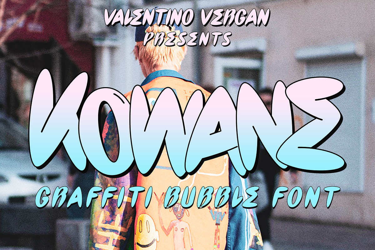 Kowane - Graffiti Bubble Font, a Sans Serif Font by Valentino Vergan (Photo 1 of 10)