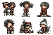 Watercolor Christmas Kids Clipart, an Illustration by Daily.Designs (Thumbnail 2 of 5)