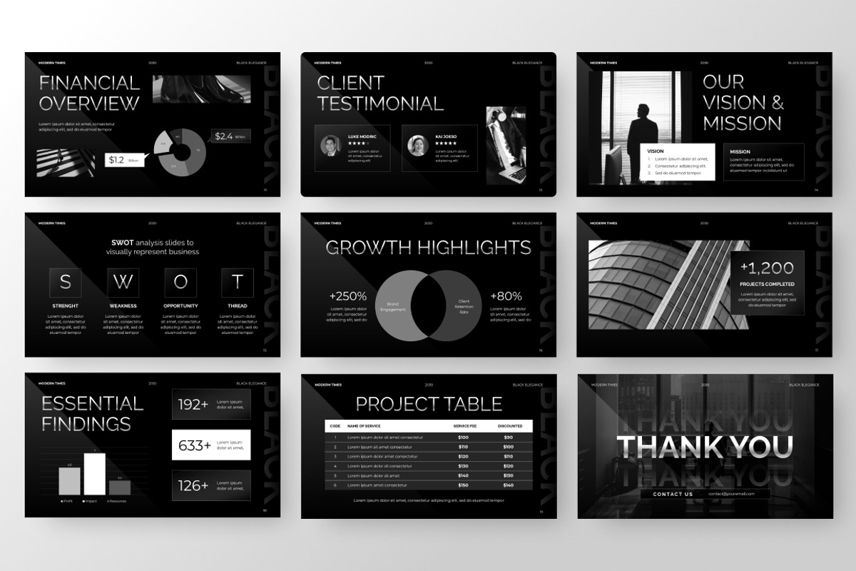Black Elegance PowerPoint, a Presentation Template by Loin Studio (Photo 4 of 4)