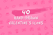 40 Hand-Drawn Valentine's Day Icons, an Icon by Hand-Drawn Goods (Thumbnail 1 of 2)