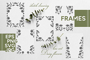 Daisy Line Art Sketch Clipart Set, a Decorative Illustration by LiiaLonn Studio (Thumbnail 1 of 5)