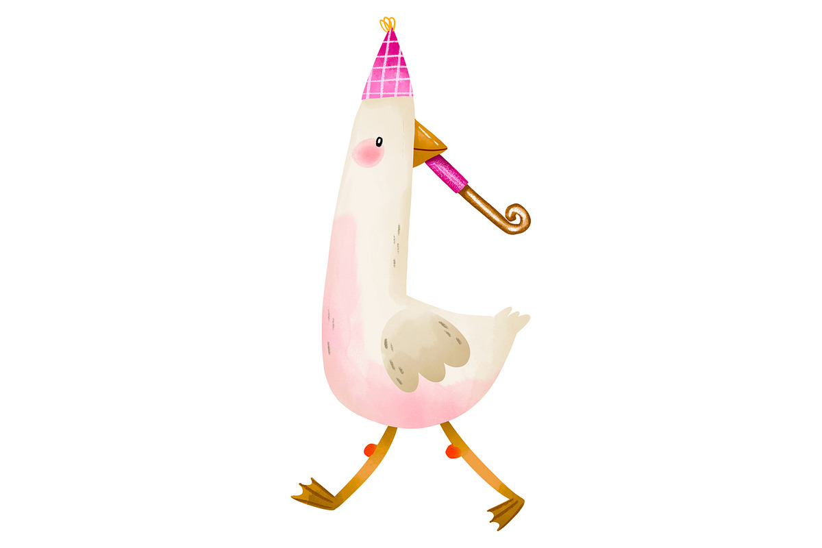 Cute Birthday Goose Clipart Set, an Animal Illustration by the_myro (Photo 6 of 8)