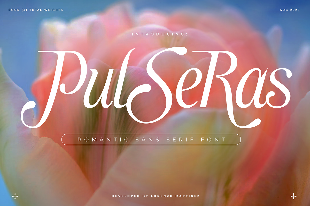 Pulseras- Romantic Display Font, a Sans Serif Font by Lurinzu Studios (Photo 1 of 13)