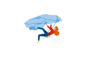Female climber ascending challenging, a Sport Illustration by pikepicture