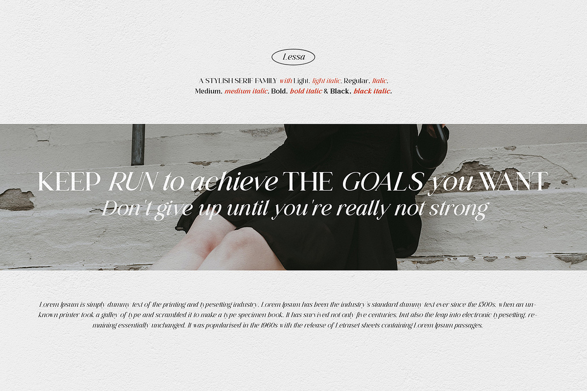 Lessa - Serif Font (10 Fonts), a Serif Font by Maculinc Type (Photo 4 of 18)