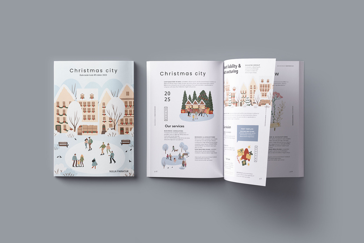 Christmas winter city clipart, a Person Illustration by LyubovZaytseva (Photo 6 of 23)