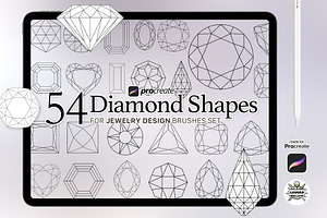 54 Procreate Diamond Shapes Brashes