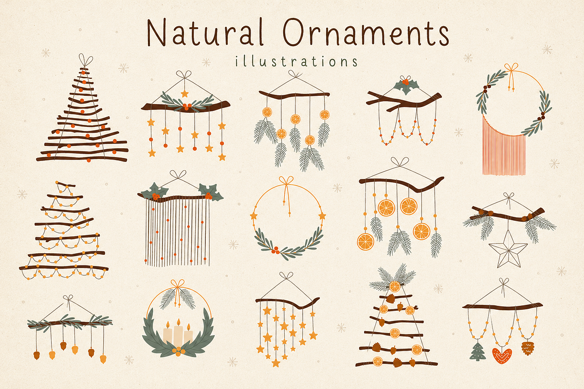 Christmas Decorations Illustrations, a Seasonal Illustration by Anna Studio (Photo 10 of 11)