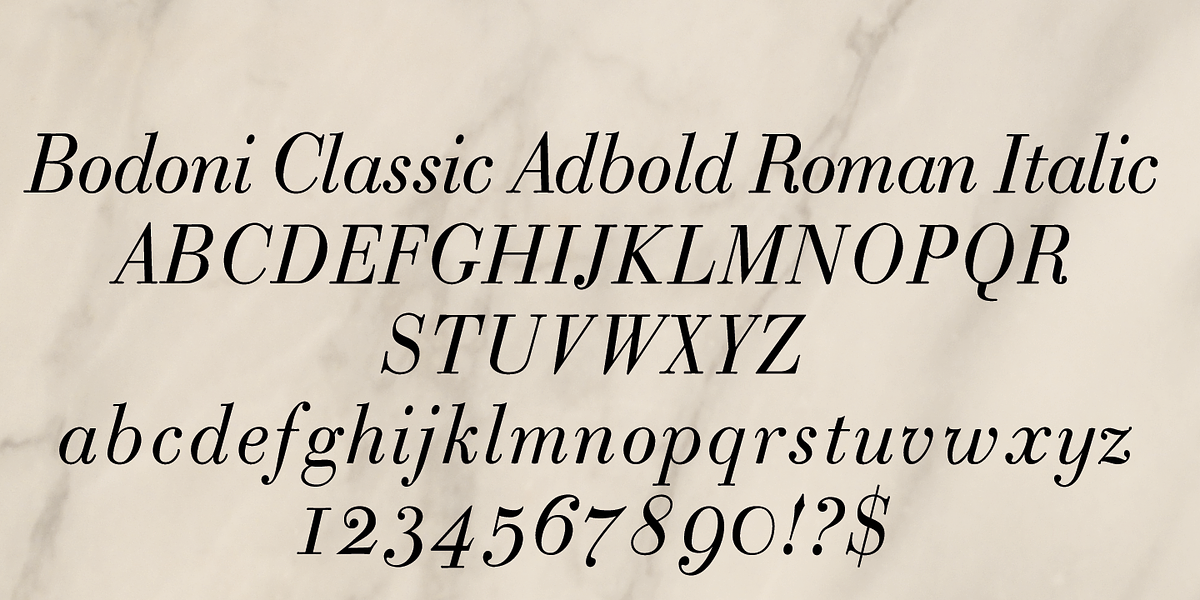 Bodoni Classic Adbold, a Serif Font by Wiescher-Design (Photo 3 of 5)