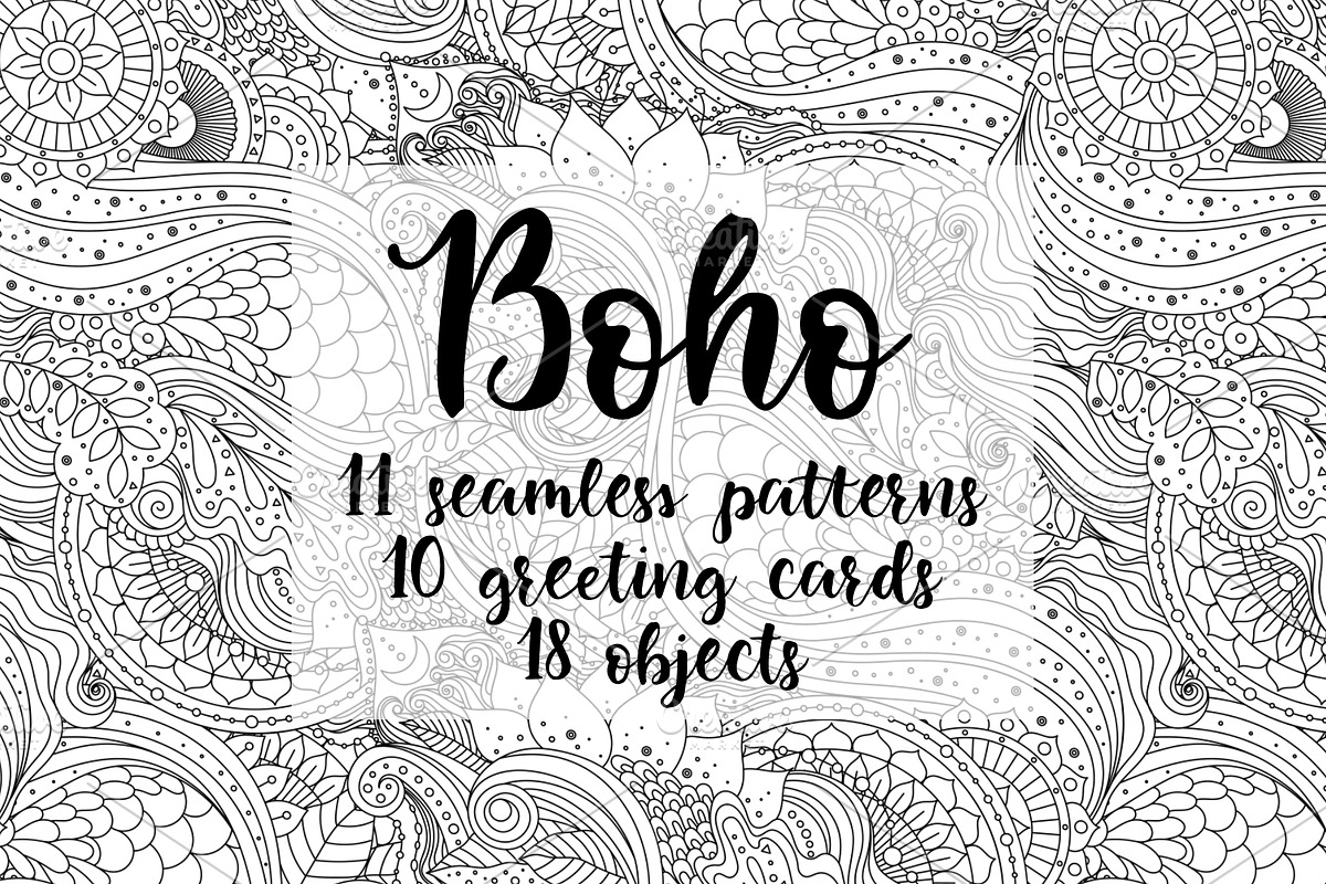 Boho Black&white Set, a Pattern Graphic by Marina Demidova (Photo 1 of 7)