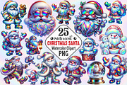 Iridescent Christmas Santa Clipart, an Illustration by RobertsArt (Thumbnail 1 of 7)