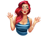Pin-up woman, an Illustration by Ira Cvetnaya (Thumbnail 2 of 3)