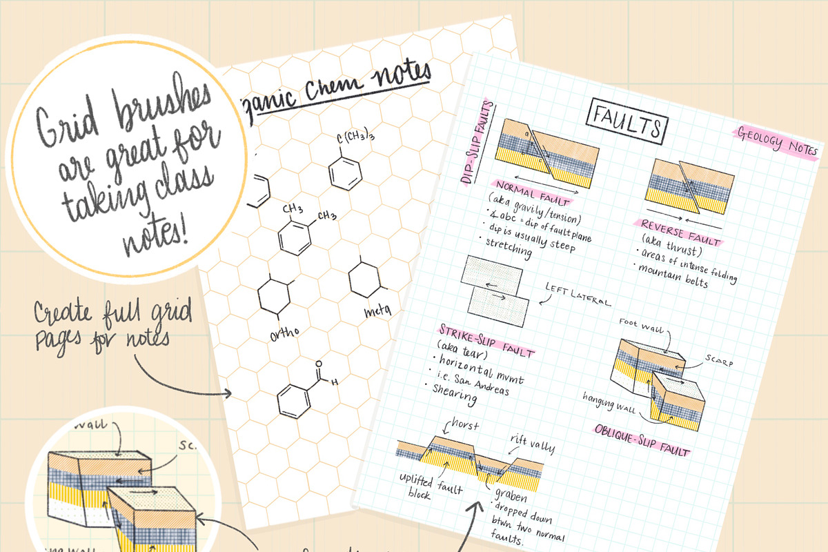 Grid, Dot & Line Procreate Brush Set, a Brush Add-On by Sometimes Crafter Studio (Photo 5 of 9)