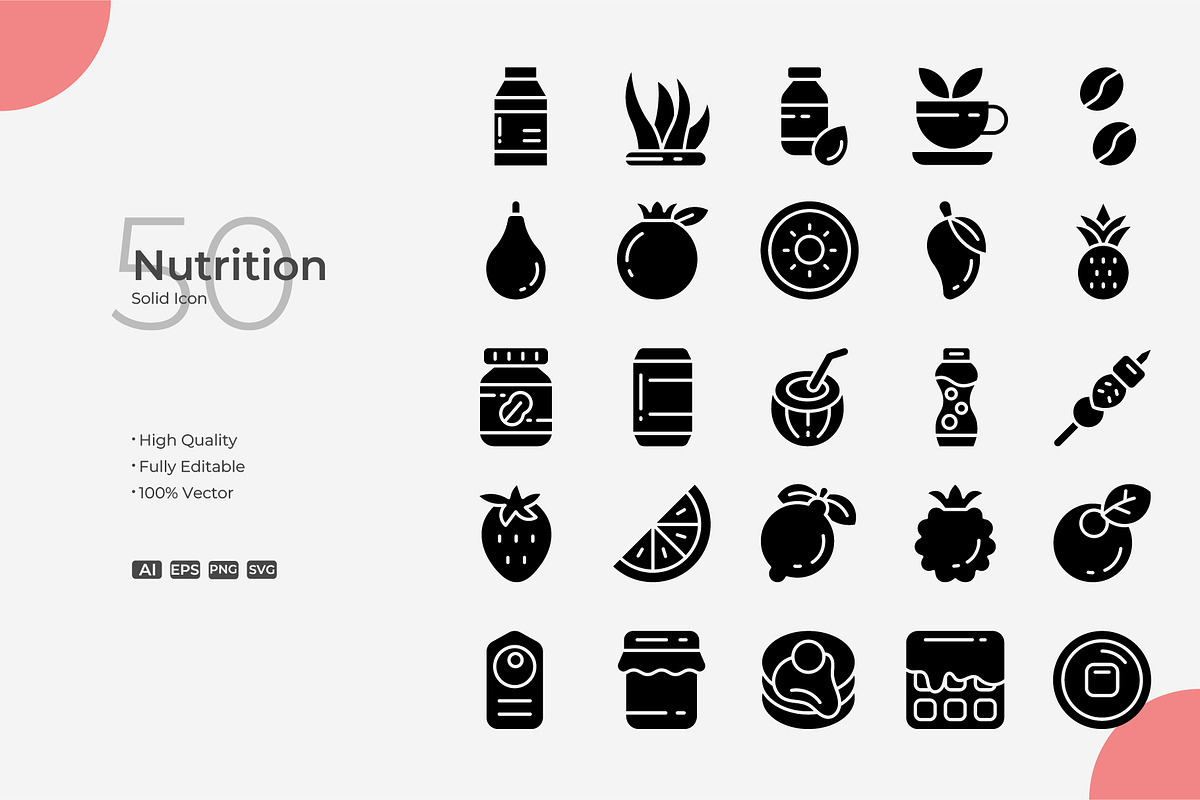 Nutrition Solid Icons, a Solid Icon by Bloodline