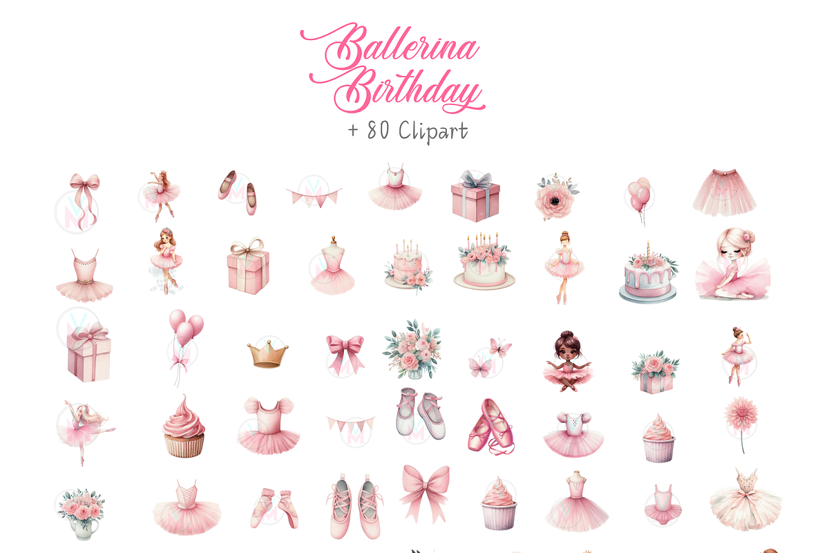 Watercolo Ballerina Clipart PNG Pink, a Person Illustration by VM PARTYS  BY TAIRUMA (Photo 7 of 10)