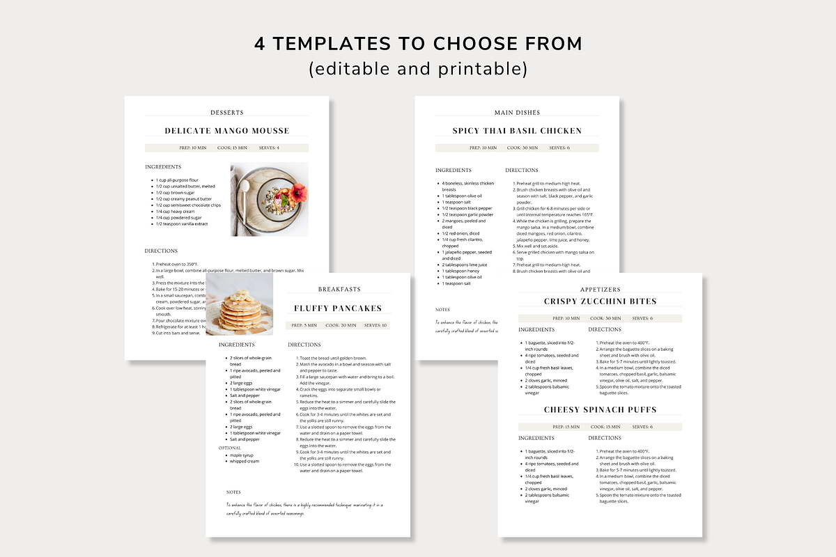 Recipe Template Bundle Canva, a Card Template by OrganizationOasisRo (Photo 3 of 10)