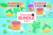 Cute Frog Procreate Brushes Bundle, a Brush Add-On by InkPrintsTattoo (Thumbnail 1 of 10)
