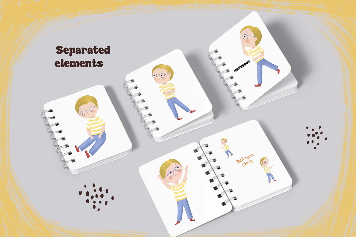Boy clipart, a Person Illustration by Olga Brinza (Photo 4 of 4)