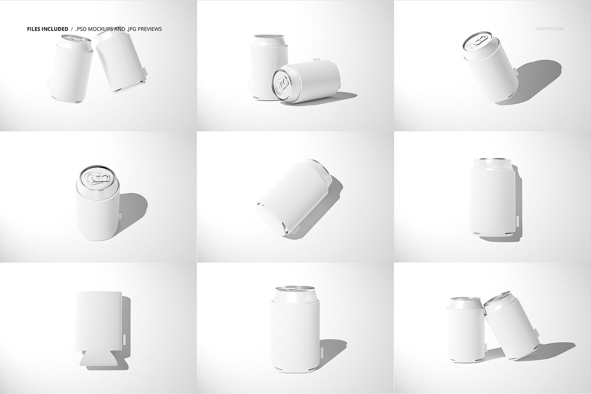 Neoprene Can Cooler Mockup Set, a Cups & Container Mockup by creatsy5 (Photo 2 of 15)