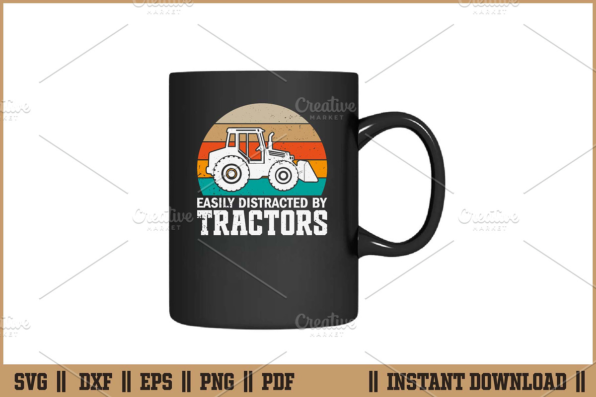 Easily Distracted By Tractors SVG, an Illustration by Handy Arts Studio (Photo 3 of 3)