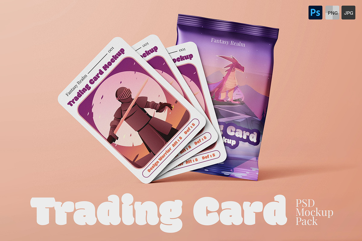 Trading Card Plastic Pack Mockup Set, a Packaging Mockup by Remnand Studio (Photo 1 of 12)