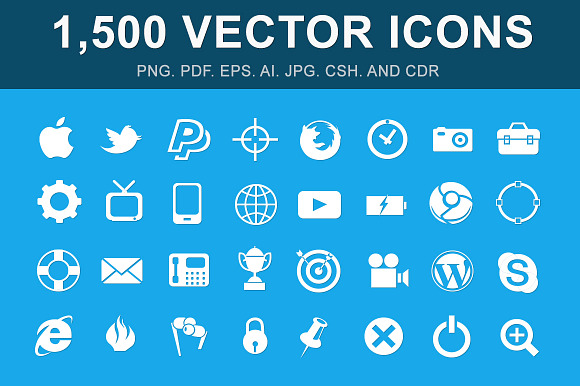 1500 Vector Glyph Icons