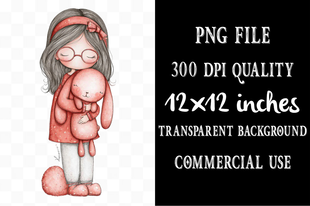Whimsical Easter Girl Clipart., an Illustration by Designking (Photo 4 of 5)