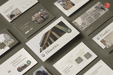 History & Museum PowerPoint, a Presentation Template by Pixslides