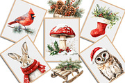 Woodland Christmas Clipart, an Illustration by Creative Art (Thumbnail 8 of 10)