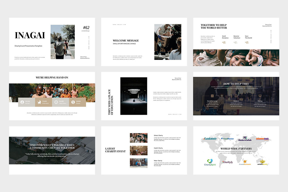 Inagai : Charity Google Slides, a Presentation Template by Punkl Camp (Photo 2 of 9)