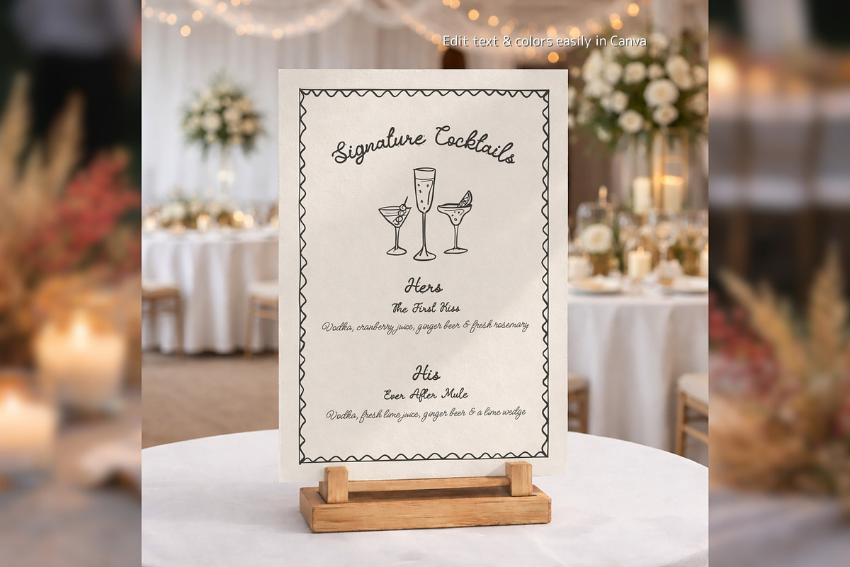 Wedding Signature Drinks Canva bd003, a Card Template by TyphoonStudio (Photo 4 of 8)