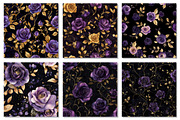 Purple & Gold Rose Digital Paper, a Texture Graphic by Dream Creation (Thumbnail 3 of 7)