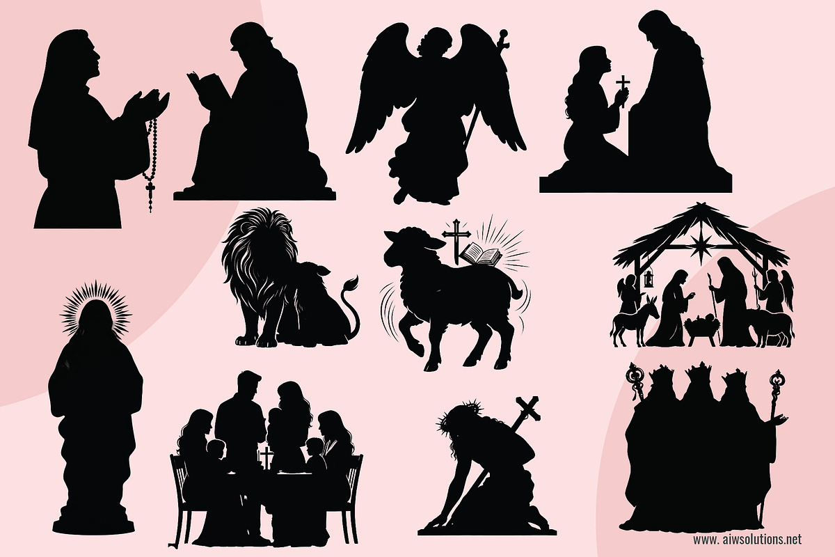 Christian Silhouette SVG Bundle, an Object Graphic by AIW SOLUTIONS (Photo 2 of 4)