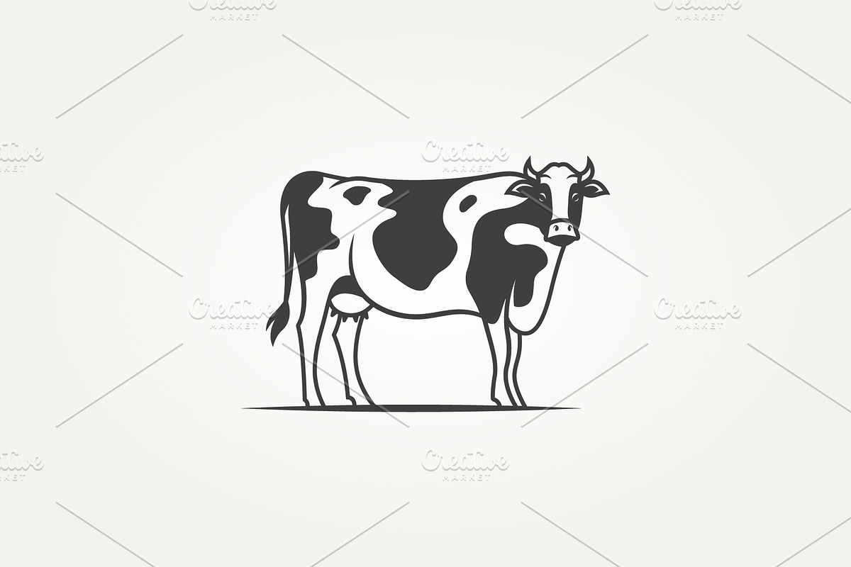 livestock farm cow icon logo design, a Branding & Logo Template by Blazybone