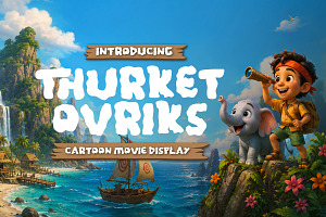 Thurket Ovriks - Movie Cartoon Font