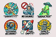Cosmic Adventure Sticker Pack, a Person Illustration by Black Cat Studio (Thumbnail 3 of 3)