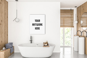 Wall Art Mockup - Bathroom Scene