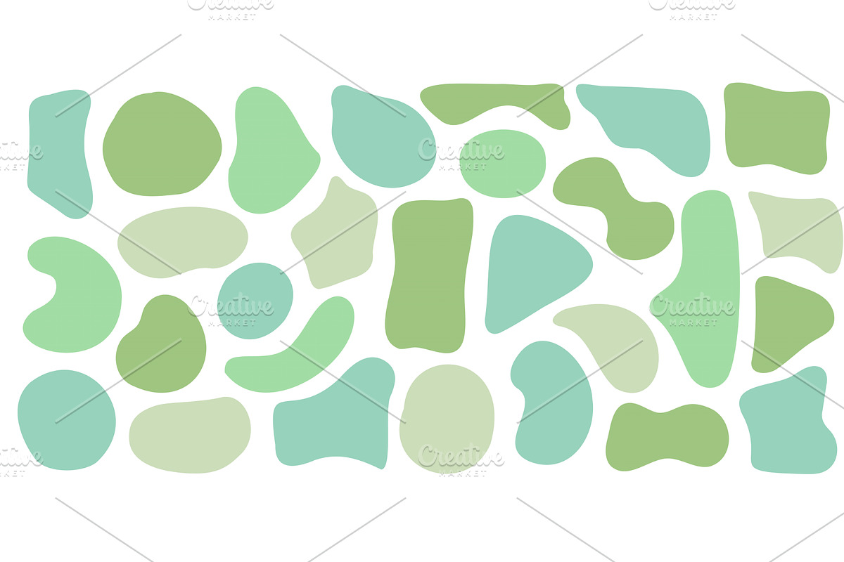 Set of organic irregular blob shapes, an Illustration by Zimages