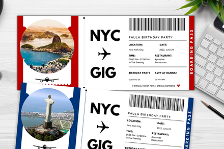 Editable Boarding Pass Template