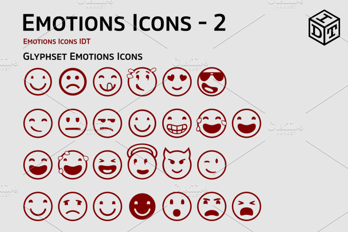Emotions Icons + Web Font(Free) preview 2