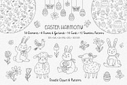 Easter Harmony Doodle Clipart, a Seasonal Illustration by Anna Druzhkova (Thumbnail 1 of 16)