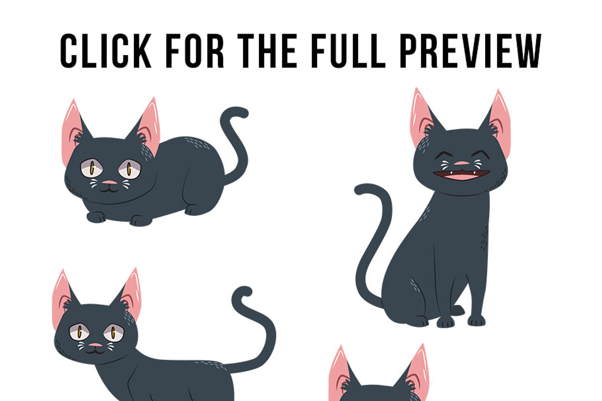 Black Cat Clipart- Halloween Clipart, an Animal Illustration by The Digital Download Shop (Photo 3 of 4)