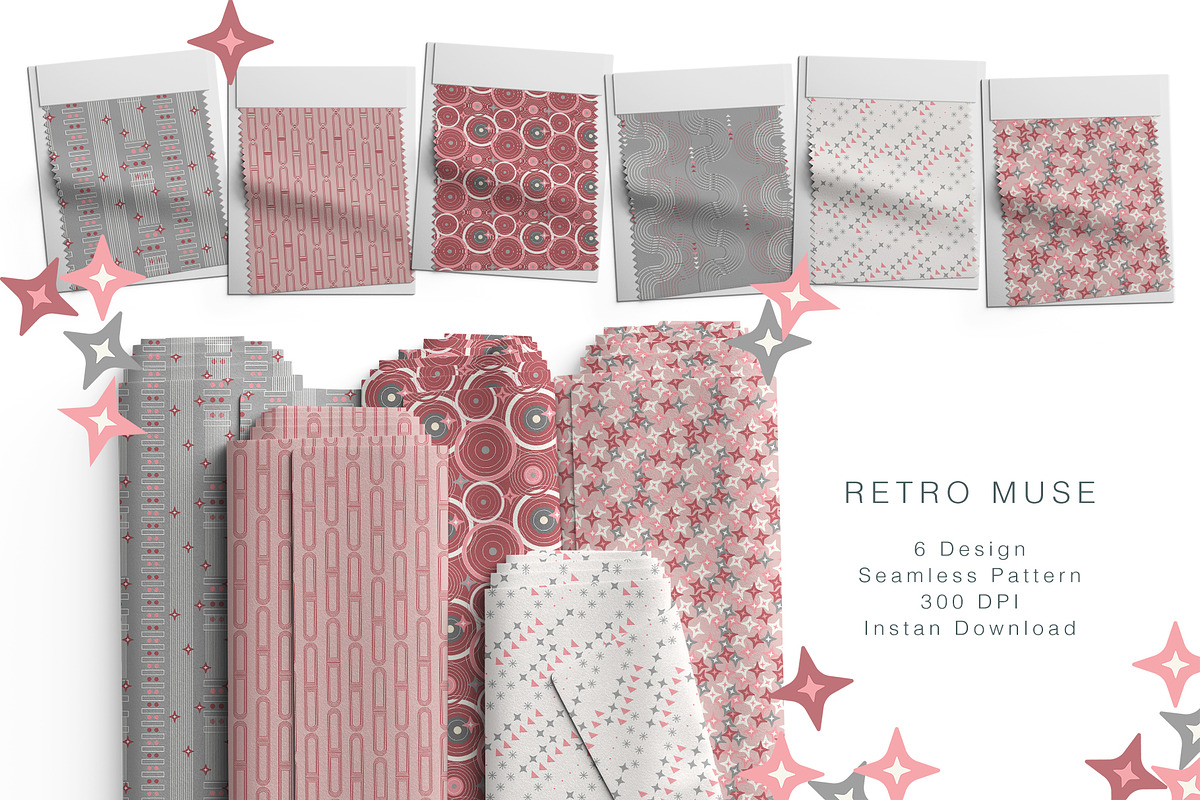 Retro Muse – Geometric Seamless Set, a Pattern Graphic by StudioCitra (Photo 1 of 8)