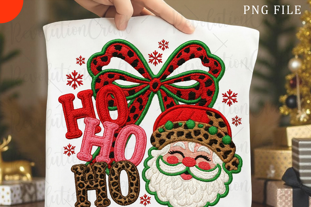 Christmas Crochet Santa Ho Ho Ho Png, an Illustration by OK Design (Photo 5 of 6)