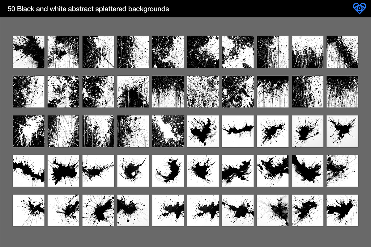 Splatter - 50 Black & White Textures, a Background Graphic by ikono.me (Photo 6 of 6)
