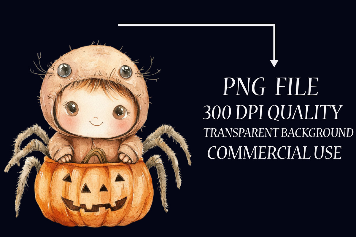 Autumn Spooky Cute Baby Clipart, an Illustration by Libby Wishes (Photo 7 of 7)